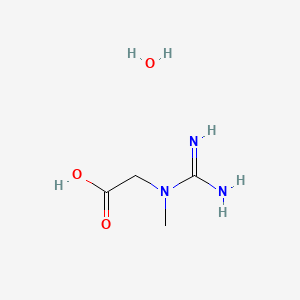Chemical structure associated with creatine monohydrate used in strength and performance supplements